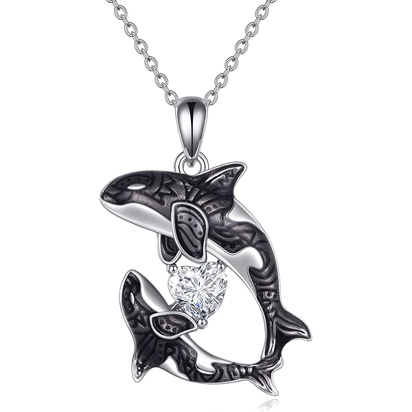 Amazon | CRMAD シャチネックレス 女性用 スターリングシルバー